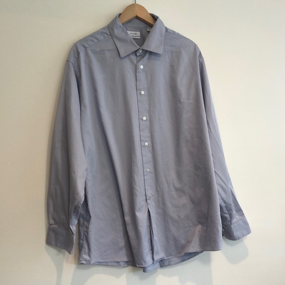 Calvin Klein button down long sleeve men’s XL blue 34-35 neck: 17.5-18 - Picture 1 of 5